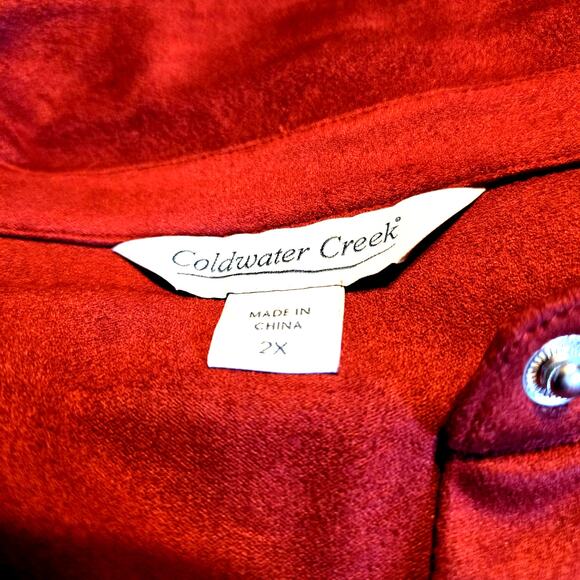 Coldwater Creek 2X Maroon Women's Button Top Shirt Blouse Plus 2XL XXL 18W 20W - Picture 2 of 5